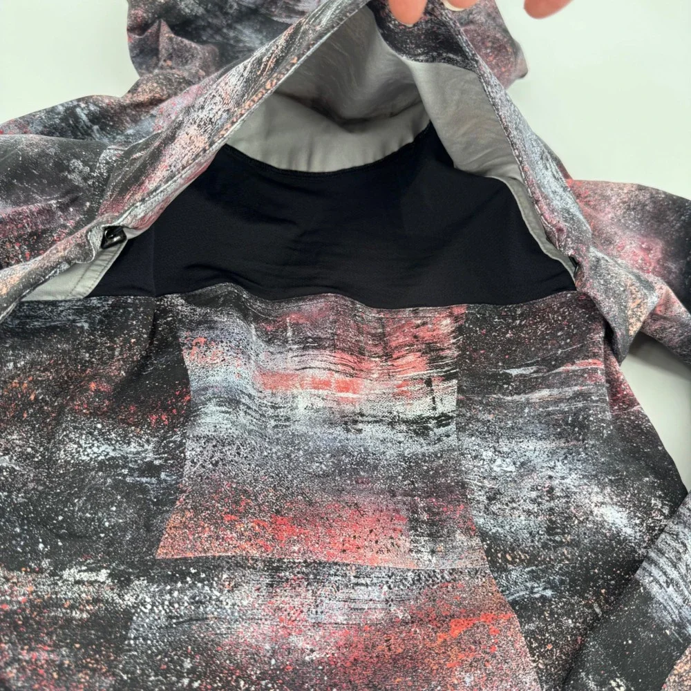 Lululemon Womens Hooded Jacket Size 2 Multicolor‎ Print Full Zip Water Resistant